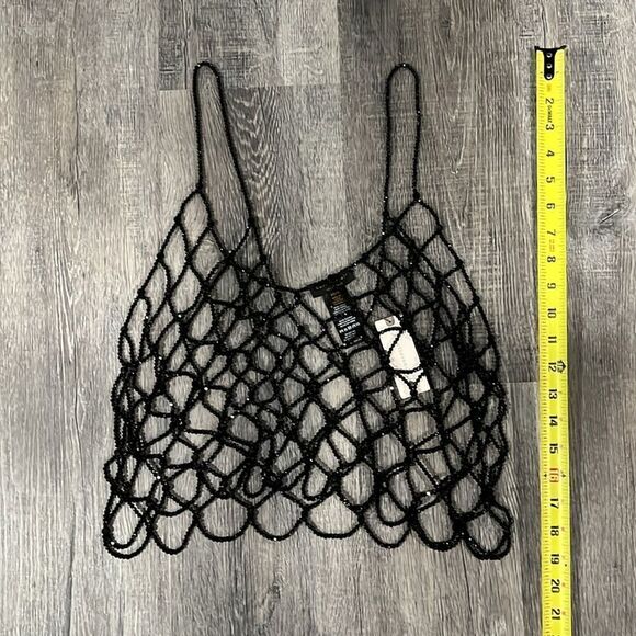 Anthropologie NWT Current Air BLACK Beaded Tank XS/S - Picture 8 of 10